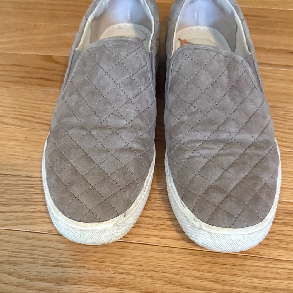 Sam Edelman Quilted Gray Slip-On Sneakers